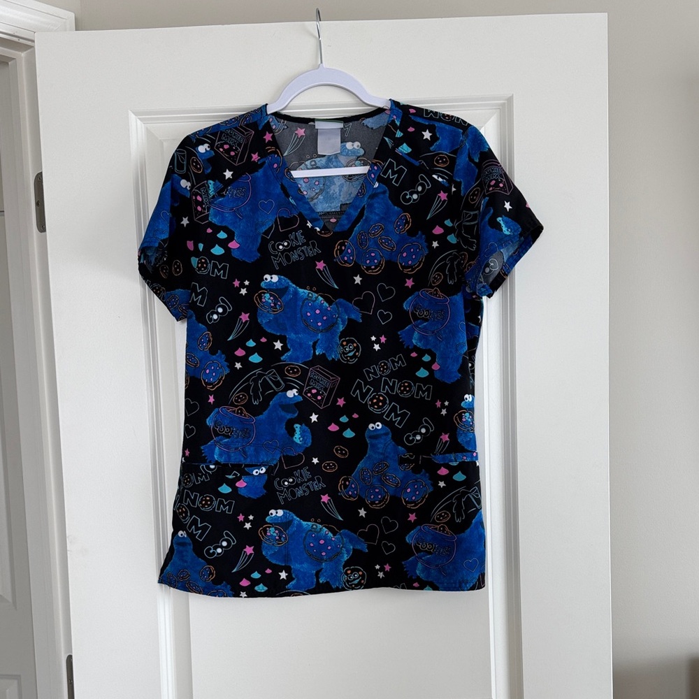 Cookie Monster Scrub Top